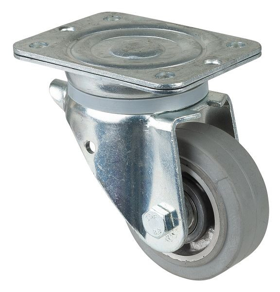 BS Rollen zwaarlastwiel, wielbreedte 40 mm, wiel-Ø 100 mm, draagvermogen 150 kg, grijze elastische banden, aluminium wiellichaam, kogellagers, N100.B83.100