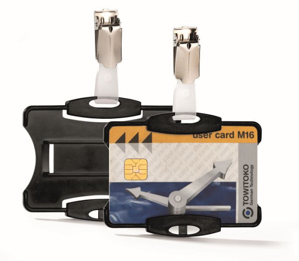 DURABLE ID-kaarthouder met clip voor 1 ID-kaart, zwart, 25 stuks, 811801