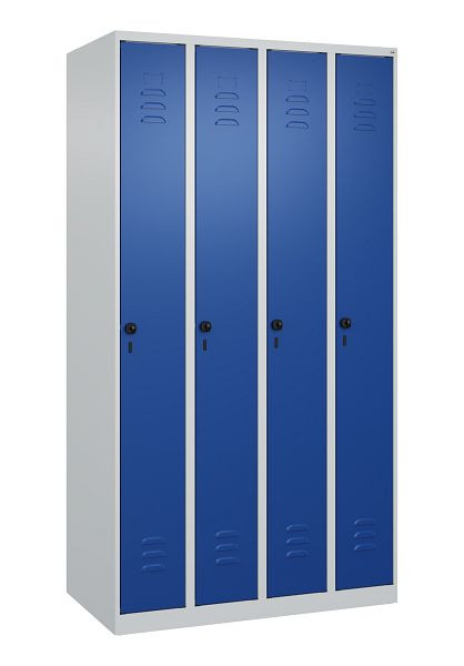 C+P luierkluis Classic PLUS, 4 vakken, 1850x1000x500mm, 7035/5010, veiligheidsdraaigrendel, 080000-49 S10003