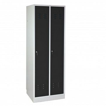 ADB locker/kledingkast "Regular" 2-deurs, afmetingen (HxBxD): 1780x600x500 mm, corpuskleur: lichtgrijs (RAL 7035), deurkleur: antraciet (RAL 7016), 40890