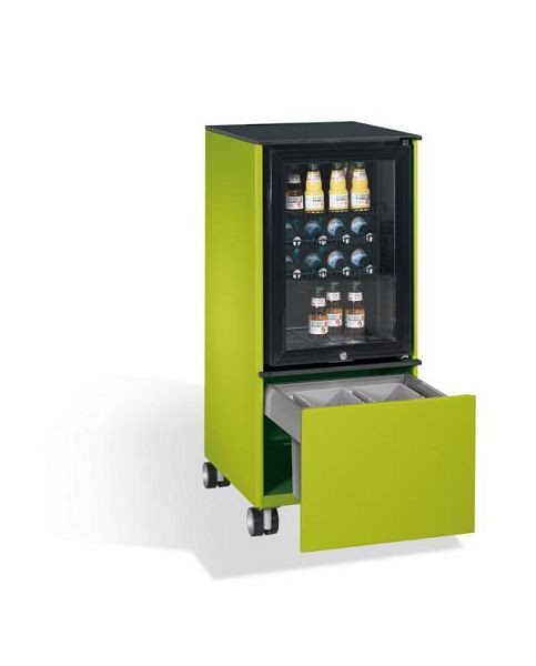 C+P koelkast caddy Asisto, H1157xB500xD600mm, kleur: Viridin groen / Viridin groen, stuur, 54780-010 S10020