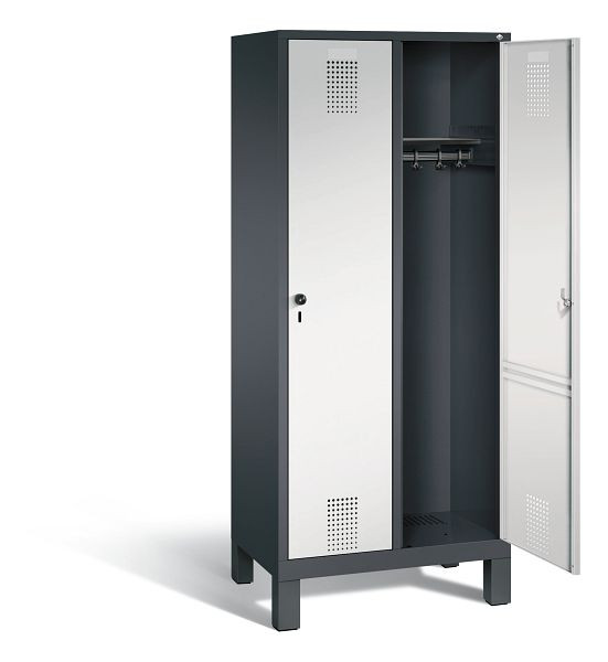 C+P garderobe Evolo, H1850xW810xD500mm, kleur: zwartgrijs / lichtgrijs, 48010-22 S10058