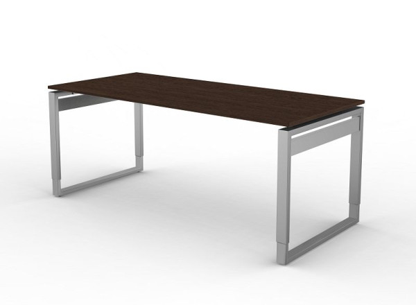 Kerkmann bureau met ijzeren frame, vorm 5, B 1800 x D 800 x H 680-820 mm, wenge, 11407251