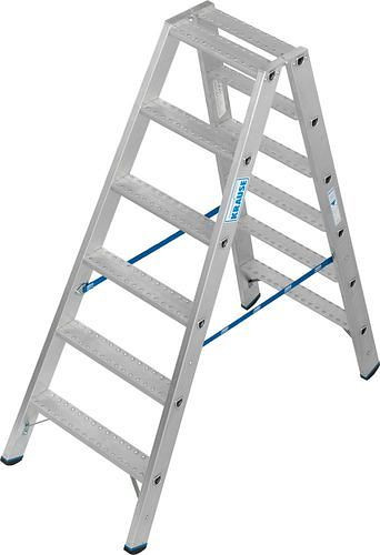 Krause trap van aluminium, aan beide zijden toegankelijk, 2 x 6 treden R 13, 307627