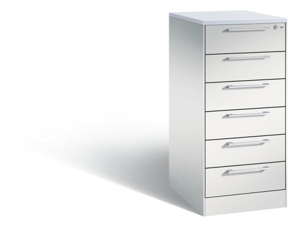 C+P archiefkast Asisto, H1010xB440xD600mm, kleur: lichtgrijs, beugelgreep, 146245-622 S10031