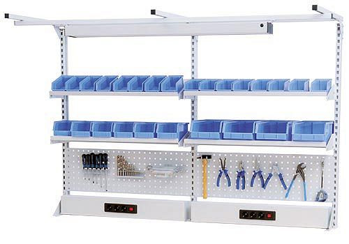 Bedrunka + Hirth meerwandig bouwbreedte 2000 met bovenframe, 2x energiekanaal, 2x geperforeerde wand, 6x plankafmetingen in mm (BxDxH): 2000 x 750 x 1250, 03.900.22