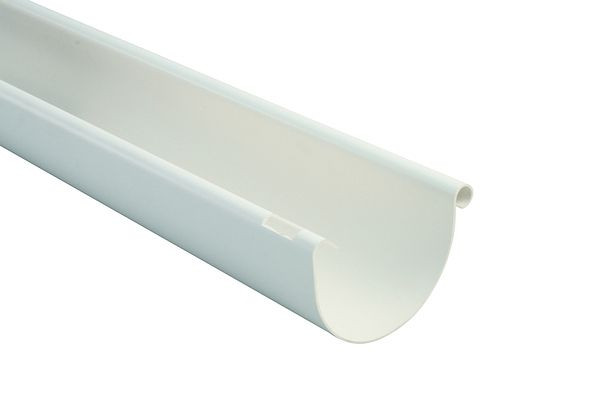 Marley dakgoot halfrond RG 125, 1,0 m wit, 083506