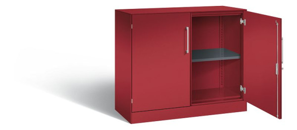 C+P dressoir met vleugeldeuren Asisto, H915xB1000xD435mm, kleur: robijnrood, beugelgreep, 2 niveaus, 141052-000 S10181