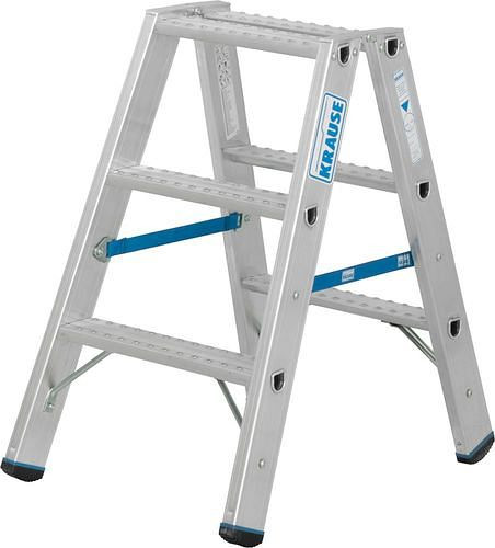 Krause trapladder van aluminium, aan beide zijden toegankelijk, 2 x 3 treden R 13, 307624