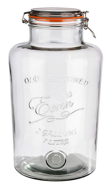 APS glas voor drankdispenser, Ø 19 cm, hoogte: 36,5 cm, 7 liter, glas, met klapdeksel -OLD FASHIONED-, 10411