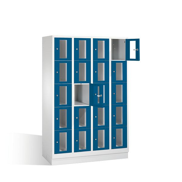 C+P lockerkast Classic, H1800xB1190xD500mm, kleur: lichtgrijs / gentiaanblauw, 8020A405 S10002