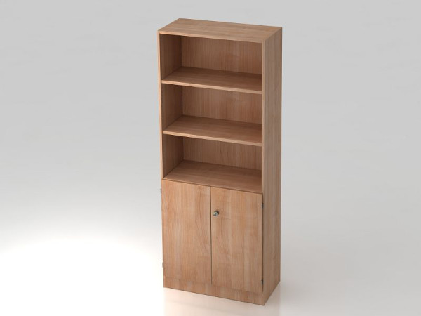 Hammerbacher kast 5OH, 2OH deuren, onderpaneel, gestreepte handgreep walnoot/walnoot, 80x42x200,4 cm (BxDxH), V6770/N/N/SG