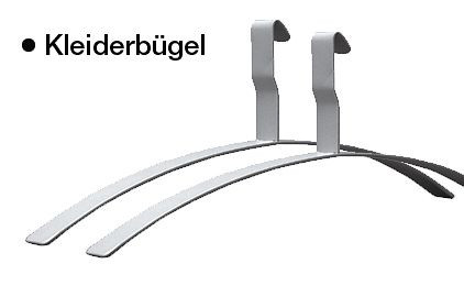 Kerkmann Montana kledinghanger, B 420 x D 25 x H 165 mm, aluminium zilver, 2 stuks, 39655814