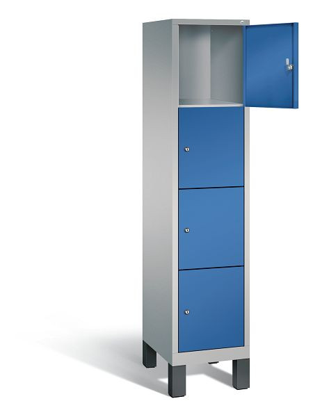 C+P lockerkast Evolo, H1850xW420xD500mm, kleur: wit aluminium / gentiaanblauw, 48010-124 S10115