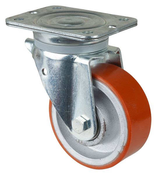 BS-wielen Zwaarlastwiel, wielbreedte 50 mm, wiel-Ø 125 mm, draagvermogen 550 kg, loopvlak polyurethaan gegoten 95 Shore A, gegoten, kogellagers, N100.C10.129
