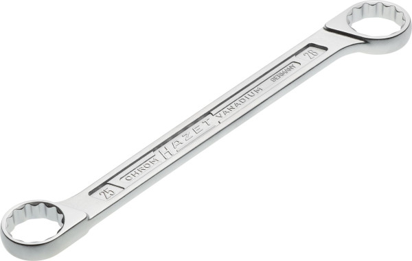 Hazet dubbele ringsleutel, buiten dubbel zeskant tractieprofiel, 25x28mm, 610N-25X28