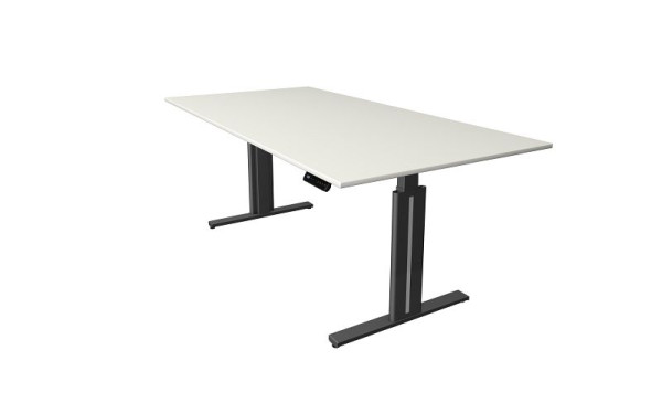 Kerkmann zit-statafel B 2000 x D 1000 mm, elektrisch in hoogte verstelbaar van 720-1200 mm, met geheugenfunctie, 4 hoogtes op te slaan, wit, 10324110