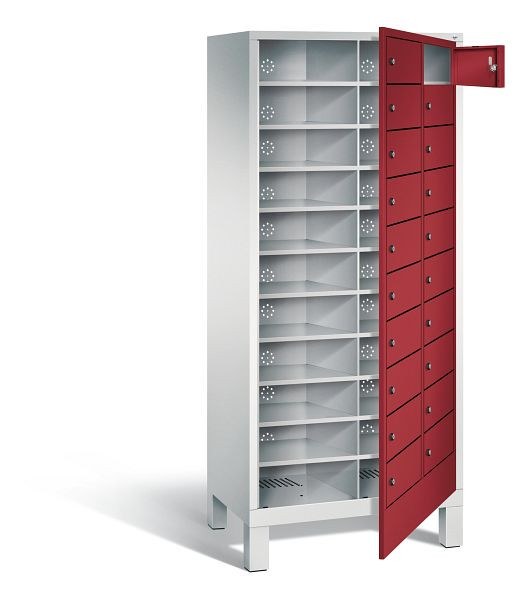C+P wasverzamelkast Evolo, H1850xW810xD500mm, kleur: lichtgrijs/robijnrood, 48060-210 S10026