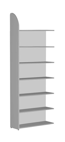 Kerkmann DANTE plankenveld 2600 x 1000 mm met achterwand, 7 planken, lichtgrijs, 50986111