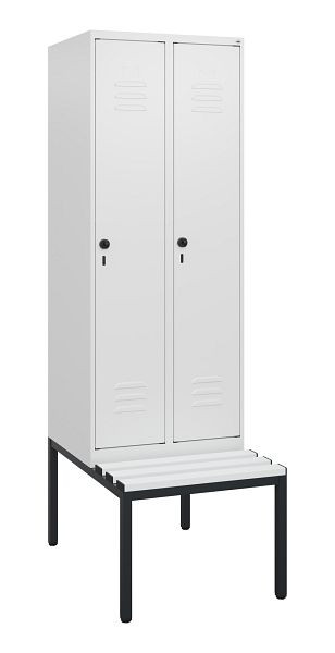 C+P luierkastje Classic PLUS, met onderbank, 2 vakken, 1950x600x815mm, 9016/9016, draaibare sluiting, 0800505-20 S10044