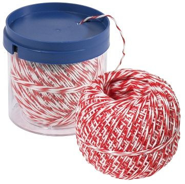 Contacto braadgaren wit/wit/rood van polyester 150m, in dispenser, 3884/153