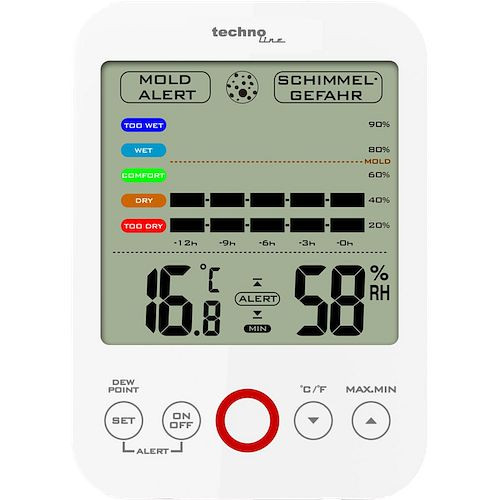 Technoline binnenklimaatstation, afmetingen: 82 x 137 x 21 mm, WS 9422
