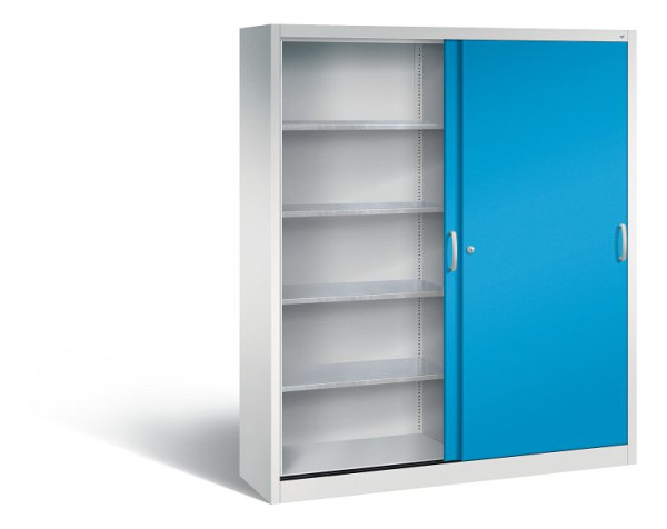 C+P schuifdeurkast Acurado, H1950xB1600xD400mm, kleur: lichtgrijs/lichtblauw, beugelgreep, 2149-00 S10052