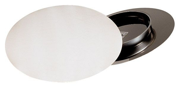 APS gebaksbord, Ø 31 cm, hoogte: 3 cm, roestvrij staal, mat gepolijst, stabiel ontwerp met voet, 00046