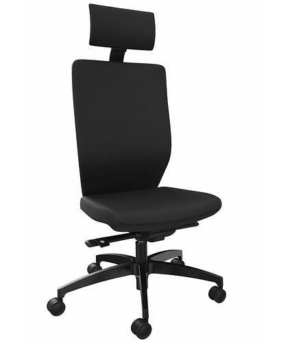 DENIOS Stilo ES operator bureaustoel, Syncro-Quickshift technologie, neksteun, zwart, 292415