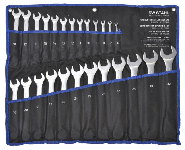 SW stalen ringsteeksleutelset, 6-32 mm, 25 stuks, 00925L