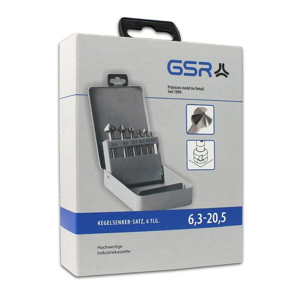 GSR verzinkboorset 6-delig DIN 335 vorm C 90° HSS 6,3 - 20,5 mm, 00708010
