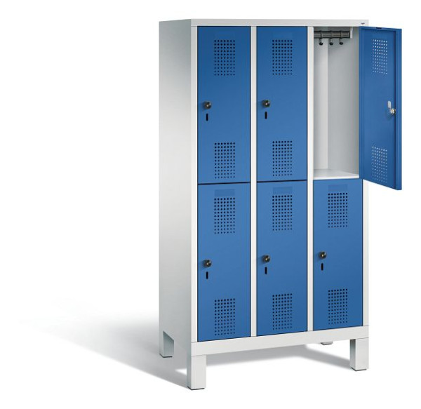 C+P schoolkluis dubbeldekker Evolo, H1650xB900xD500mm, kleur: lichtgrijs / gentiaanblauw, 483106-30 S10031