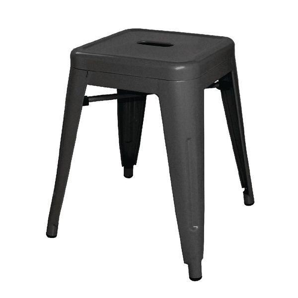 Bolero Bistro lage stalen bistrokrukken zithoogte 46cm (4 stuks), DL880