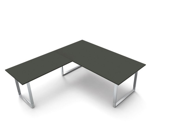Kerkmann in hoogte verstelbaar bureau extra groot / vergadertafel B 2000 x D 1000 x H 680-820 mm, kleur: antraciet, 11438713