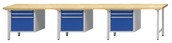 ANKE Werkbänke Kombiwerkbank, Modell 742 V, 4050 x 700 x 890 mm, RAL 7035/5010, BMP 40 mm, 411.665