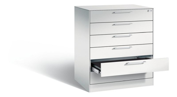 C+P archiefkast Asisto, H1010xB800xD600mm, kleur: lichtgrijs, beugelgreep, 146243-600 S10000