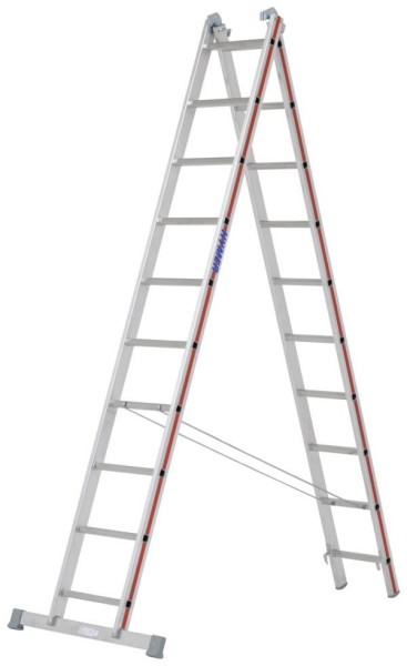 HYMER multifunctionele ladder, tweedelig, 2x10 sporten, lengte ingeschoven 2,88 m / uitgeschoven 4,84 m, 404520