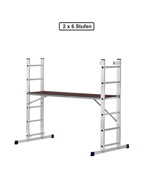 VaGo-Tools steiger steiger steiger trap steiger 2 x 6 treden laddertrap, AL-206_xv
