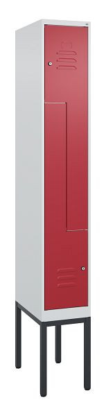 C+P Z-Spind Classic PLUS, Gestell, 2 Abteile, 2120x300x500mm, 7035/3003, Zylinderschlösser, 0800337-102 S10016