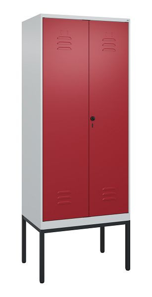 C+P Umkleidespind Classic PLUS SW, Gestell, 2 Abteile, 2120x800x500mm, 7035/3003, Drehriegel, 0800327-22 S10001