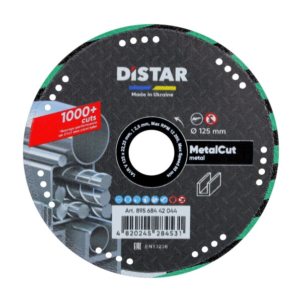 Distar diamantdoorslijpschijf 1A1R V 125 Metal CUT, 89568442044
