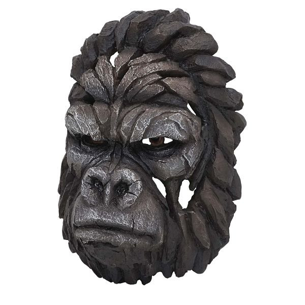 Mendler decoratie schedel HWC-H41, polyresin wanddecoratie koptrofee, binnen/buiten, gorillakop 34cm, 73395