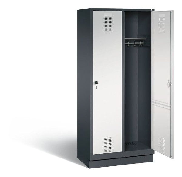 C+P garderobe Evolo, H1800xW810xD500mm, kleur: zwartgrijs/lichtgrijs, 48020-22 S10108