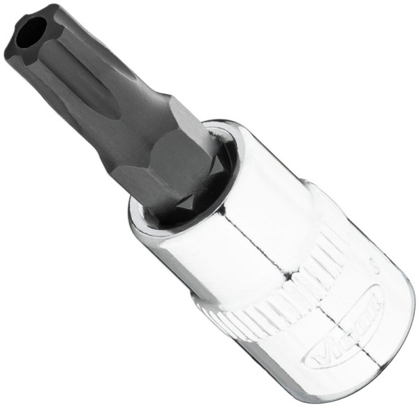 VIGOR T-Plus Schraubendreher-Einsatz, Vierkant 6,3 mm (1/4 Zoll), Innen 5-Stern Profil mit Zapfen, T30+H, V7037-IPR30