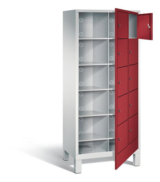 C+P wasverzamelkast Evolo, H1850xW810xD500mm, kleur: lichtgrijs/robijnrood, 48060-205 S10048