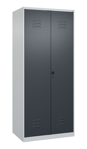 C+P Mehrzweckschrank Classic PLUS, Putzmittel-Spind, 2 Abteile, 1850x800x500mm, 7035/7016, Drehriegel, 080100-02 S10007