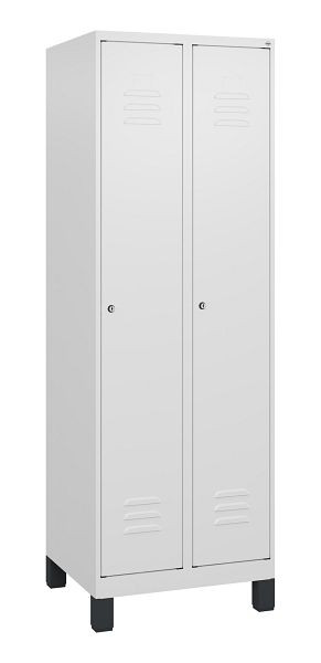 C+P luierkastje Classic PLUS met middenwand, voeten, 2 vakken, 1800x600x500mm, 9016/9016, cilindersloten, 0800107-20F S10029