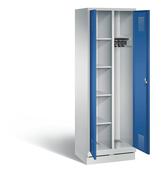 C+P reinigingsmiddelenkast Evolo, H1800xB610xD500mm, kleur: lichtgrijs / gentiaanblauw, 48160-20 S10063