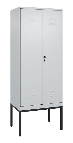 C+P Umkleidespind Classic PLUS, Doppel-Spind, Gestell, 2 Abteile, 2120x800x500mm, 7035/7035, Drehriegel, 0800327-22P S10009