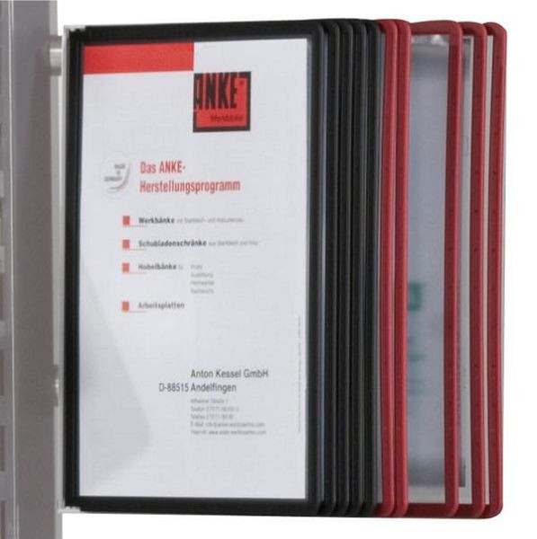 ANKE displaybordhouder met 10 displayborden DIN A4; RAL 7035, 960.718